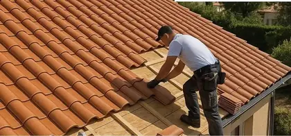 Pose de tuiles neuves sur volige par AZUR TOITURE